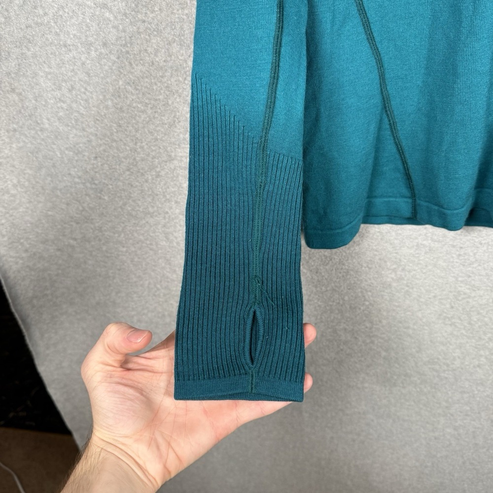 Smartwool Half Zip Womens Medium Merino Wool Ombré Teal Pullover Shirt - Picture 4 of 8